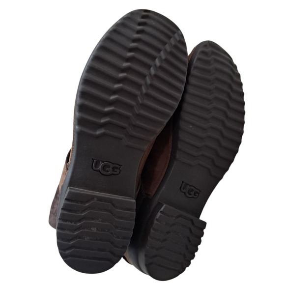 UGG Lorna Boots Womens 8 Brown Leather Suede Shearling Lined Waterproof Outdoors - Picture 5 of 16